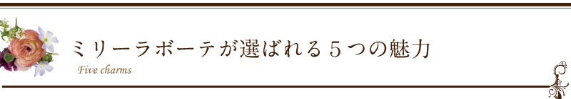 ミリーラボーテ5つの魅力