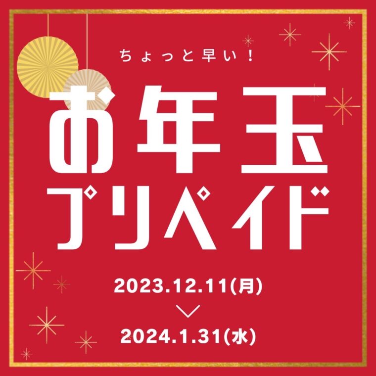 【年末年始特別企画 】お年玉付きプリペイド＆お得なインディバ💛